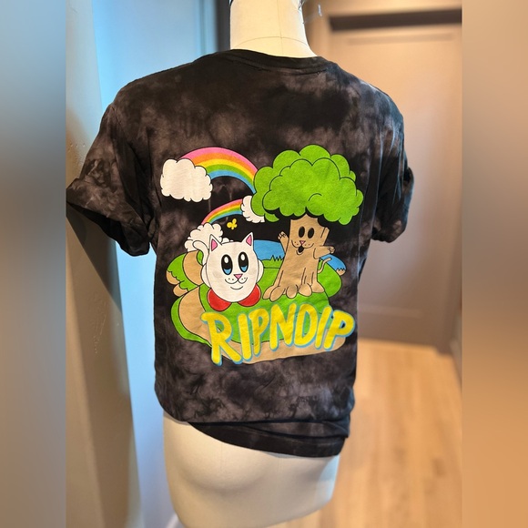 Ripndip Nermby T-Shirt Black Lightning/tiedye Wash graphic Tee Unisex - Picture 2 of 8